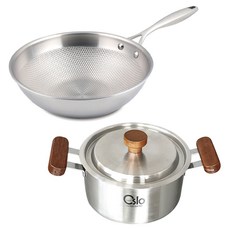 Livingglory 電磁爐適用 五層宮廷鍋 26cm + 三層雙耳湯鍋 20cm 套組, 銀色, 1套, 宮廷鍋 + 雙耳湯鍋