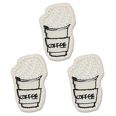 동대문단추왕 열접착식 자수 와펜 패치, 아메리카노, 3개