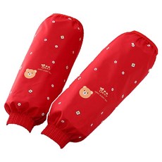 마켓링 딱맞는 미술토시 양쪽착용 세트, 레드