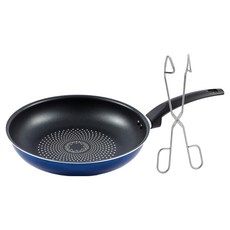 Balunfini 電磁爐通用 XYLAN塗層平底鍋 28cm + 剪刀式三角料理夾 2件組, 1套, 混合色, 平底鍋 28cm + 剪刀式三角料理夾