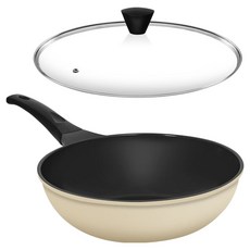 Elga IH 鈦金宮廷鍋具組, 宮廷鍋 28cm + 玻璃鍋蓋 28cm, 1個, 象牙白