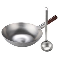 발룬피니 스텐 북경팬 + 스텐 국자 세트, 1개, 34cm