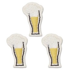 동대문단추왕 열접착식 자수 와펜 패치, 긴컵생맥주, 3개