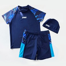 青少年款Water Ax泳衣 上下衣+泳帽組