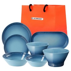 LE CREUSET NEO 全套組 7件組 + L號購物袋, 1套, 7種餐具 + 購物袋, 海岸藍(餐具)