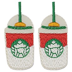 동대문단추왕 열접착식 자수 와펜 스벅음료, 딸기, 2개