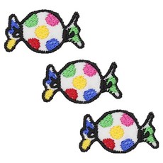 동대문단추왕 열접착식 자수 와펜, 캔디, 3개