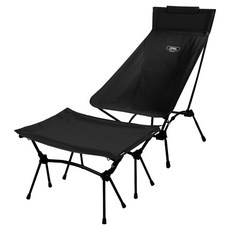 캠프빌리지 캠핑 풋레스트 + 경량체어 + 전용 보관가방 세트, 블랙, 1개