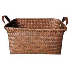 Heyjoy 風格藤編食品儲藏室方形籃, 1個, 混色