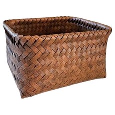 Heyjoy 風格藤編食品儲藏室方形籃, 1個, 混色