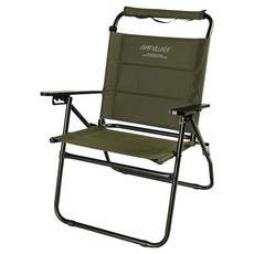 캠프빌리지 선셋그라운드 캠핑 체어 F + 전용 보관가방 세트, 와일드카키, 1세트