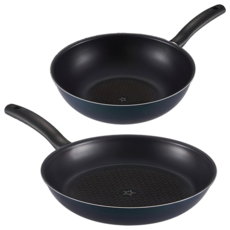 HAPPYCALL Easiest 鑽石不沾鍋2件組 B, 藍色, 1組, 平底鍋 28cm + 炒鍋 28cm