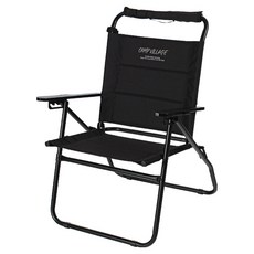 캠프빌리지 선셋그라운드 캠핑 체어 F + 전용 보관가방 세트, 미드나잇블랙, 1세트
