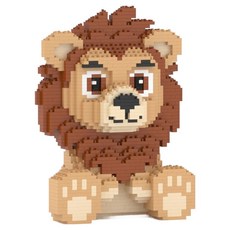 JEKCA 大眼睛獅子動物積木 M, 1個, 混色