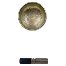 Hataesmall 虔誠現代冥想缽 雲朵六字真言缽 11cm + 皮革棒套組, 1套, 新品
