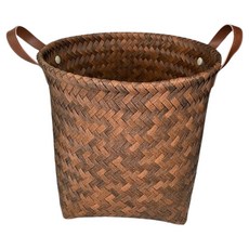 Heyjoy 風格藤編圓形收納籃, 1個, 混色