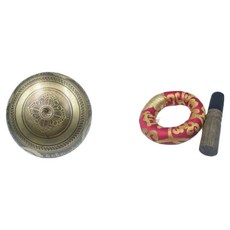 Hataesmall 虔誠現代冥想缽 雲朵六字缽 8cm + 皮革棒 + 墊子套組, 1套, 新款