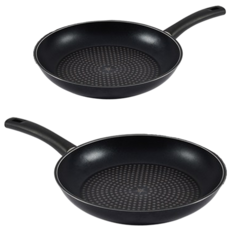 HAPPYCALL NEWGRIP Lite 鑽石不沾平底鍋2件組 A, 平底鍋 24cm + 28cm, 黑色, 1組