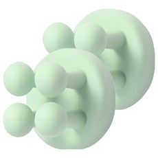 리빙홈디테일 벽부착 다용도 실리콘 칫솔걸이 GE-23, 그린, 2개
