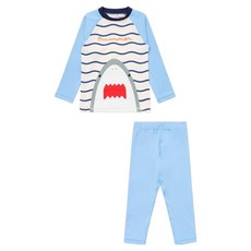 래핑차일드 남아용 샤크 9부 래시가드 상하 세트