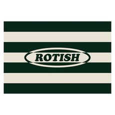 ROTISH 復古條紋可水洗珪藻土地墊, 牛津綠