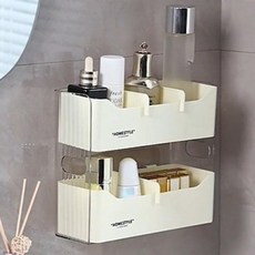 Ilsangsokbanzzak 黏貼式簡易整理雙層托盤, 白色, 1個