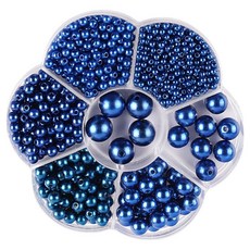 Marketling 精美串珠工藝 3 / 4 / 5 / 6 / 8 / 10 / 12 mm 套組, 海軍藍, 1套
