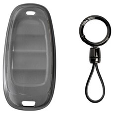 벤딕트 제로핏 자동차 투명 키케이스 + 홀더 세트 기아-08, 클리어 블랙, {"코드":"기아-08"}