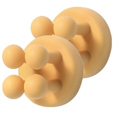 리빙홈디테일 벽부착 다용도 실리콘 칫솔걸이 GE-23, 옐로우, 2개