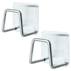 쥬롬 스텐304 접착식 수세미 거치대, 실버, 2개