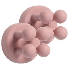 리빙홈디테일 벽부착 다용도 실리콘 칫솔걸이 GE-23, 레드, 2개