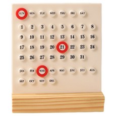 Pick&Home 高級書桌萬年曆圓形日曆, 1個, 白色