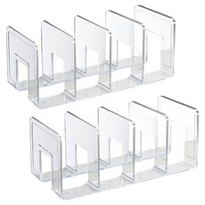 맙소샵 데스크탑 4칸 분리 책꽂이 2p, 투명