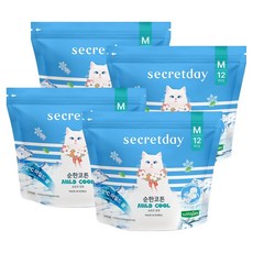 secretday 溫和純棉涼感衛生棉 翅膀型, 12入, 4套, 中型