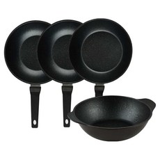 퀸센스 디너 후라이팬 4종 세트 4개, 브라운, 궁중팬 24cm(2P) + 궁중팬 28cm + 파티웍 28cm, 1세트