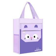 하태스몰 간편한 편리한 파일가방 8014, 퍼플고양이, 1개