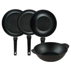 퀸센스 디너 후라이팬 4종 세트 4개, 브라운, 후라이팬 28cm + 후라이팬 24cm + 궁중팬 24cm +파티웍 28cm, 1세트