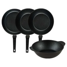 퀸센스 디너 후라이팬 4종 세트 4개, 브라운, 후라이팬 28cm + 궁중팬 28cm(2p) + 파티웍 28cm, 1세트