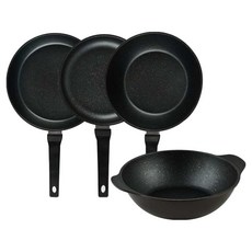퀸센스 디너 후라이팬 4종 세트 4개, 브라운, 후라이팬 28cm + 후라이팬 24cm + 궁중팬 28cm + 파티웍 28cm, 1세트
