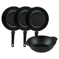 퀸센스 디너 후라이팬 4종 세트 4개, 브라운, 궁중팬 28cm(3p) +파티웍 28cm, 1세트