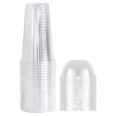 이로울생활 투명 PET 아이스컵 100p + 돔뚜껑 100p 세트, 580ml, 1세트, 100개