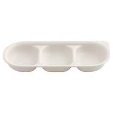 TACKAON 幼兒方形ECOZEN分隔餐盤, 1個, 象牙白