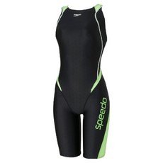 speedo 女款 大logo 五分半身半開背泳衣 SFW12301