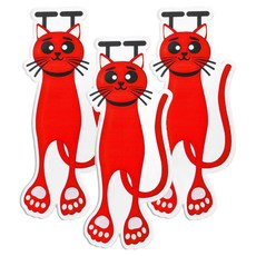 굄스 고양이 아크릴 책갈피 12 x 5 cm, 레드고양이, 3개