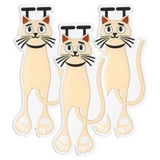 굄스 고양이 아크릴 책갈피 12 x 5 cm, 베이지고양이, 3개