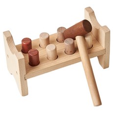 Todolibro Einbaum原木教具槌子遊戲, 1個, 天然木色