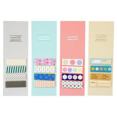 STUDIO EIGHT 紙膠帶套組 綜合款式 4入組 65 x 210 x 3 mm, 1套, 線條 + 圖案 + 圖形 + 文字