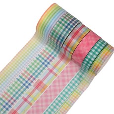 Easy Store 可愛彩虹圖案紙膠帶6款組合, 1套, 混色