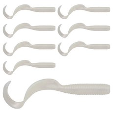 버클리 걸프 그럽 올라운드 웜 루어미끼 10cm 8p, 펄화이트, 10g, 1개