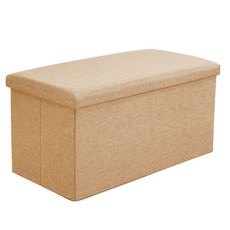 收納椅 76 x 38cm 長方形 米色, 1個